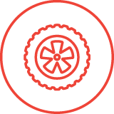 Red wheel icon