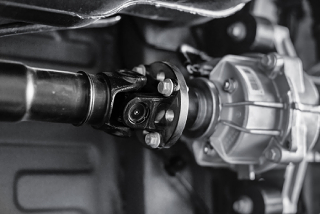 image of a driveshaft assembly in a car